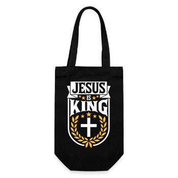 jesus is king Zitat - Geschenkbeutel für Flaschen - Schwarz - Vorne