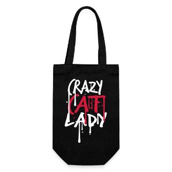 Chat fou Dame Texte Folle Femme Chats Amour - Sac à bouteille - noir - Devant