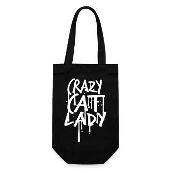 Chat fou Dame Texte Folle Femme Chats Amour - Sac à bouteille - noir - Devant