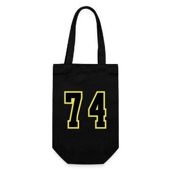 74 Zahl Trikot - Geschenkbeutel für Flaschen - Schwarz - Vorne