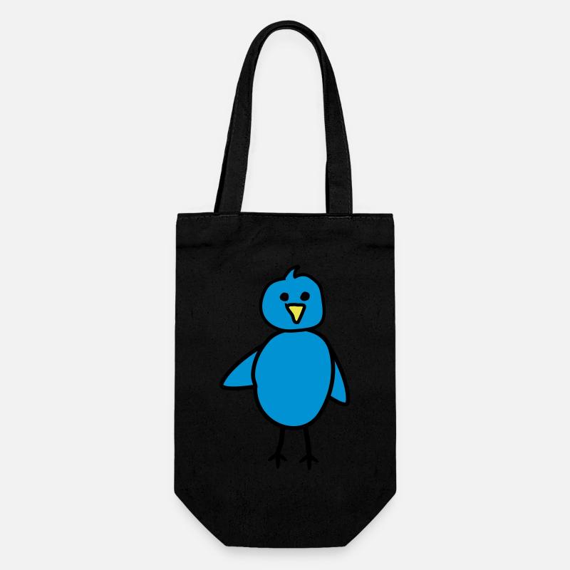 Vogel - Geschenkbeutel für Flaschen - Schwarz
