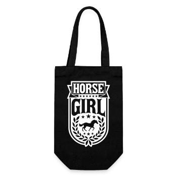horse girl Zitat Spruch - Geschenkbeutel für Flaschen - Schwarz - Vorne