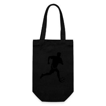 Fussballer Silhouette Fussball Spieler Sport - Geschenkbeutel für Flaschen - Schwarz - Vorne
