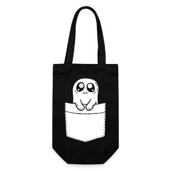 Comic Ghost Take Chest Pocket - Gift Bag for Bottles - black - Front