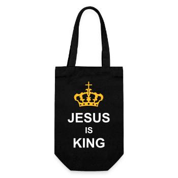Citation de Jésus est roi - Sac à bouteille - noir - Devant