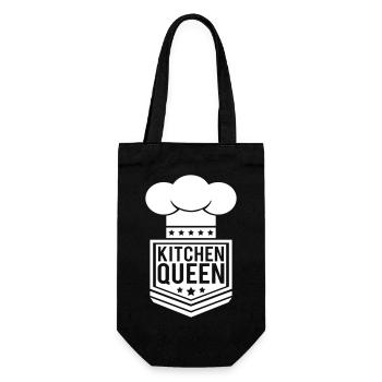 Kitchen Queen lettering logo kitchen woman queen - Gift Bag for Bottles - black - Front