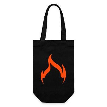 Fire Flame Outline Simple - Gift Bag for Bottles - black - Front