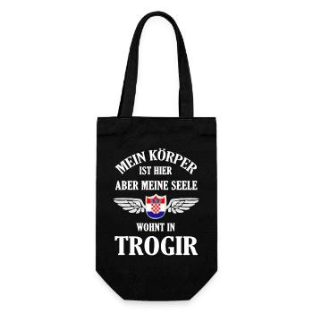 Trogir Sehnsucht – Historisches Juwel an der Adria - Geschenkbeutel für Flaschen - Schwarz - Vorne