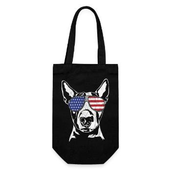 BULL TERRIER America Flag Dogs Wilsigns - Gift Bag for Bottles - black - Front