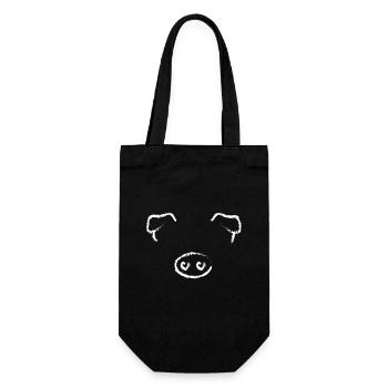 tête de porc animal - Sac à bouteille - noir - Devant