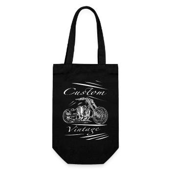 Motorrad Kollektion Custom Vintage Weiß - Geschenkbeutel für Flaschen - Schwarz - Vorne