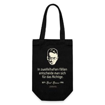 Karl Kraus Zitat zu Zweifelsfällen - Geschenkbeutel für Flaschen - Schwarz - Vorne