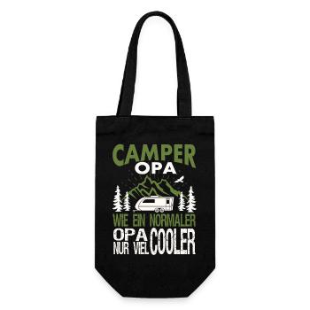 Camper Opa, wie ein normaler Opa nur viel cooler - Geschenkbeutel für Flaschen - Schwarz - Vorne
