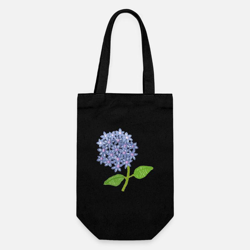 hortensia brodé - Sac à bouteille - noir