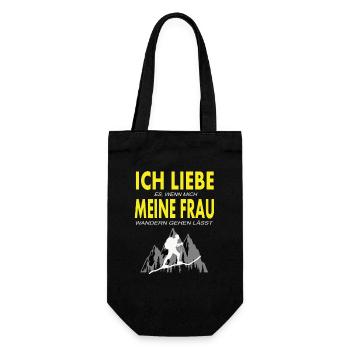 Ich Liebe meine Frau - Geschenkbeutel für Flaschen - Schwarz - Vorne