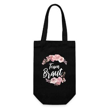 Team Braut - Geschenkbeutel für Flaschen - Schwarz - Vorne