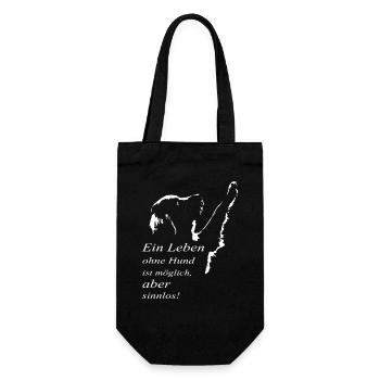Ein Leben ohne Hund - Geschenkbeutel für Flaschen - Schwarz - Vorne
