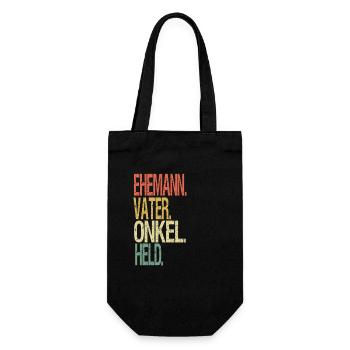 Ehemann Vater Onkel Held - Geschenkbeutel für Flaschen - Schwarz - Vorne