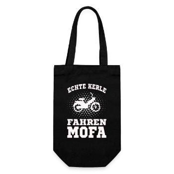 echte Kerle fahren Mofa - Geschenkbeutel für Flaschen - Schwarz - Vorne
