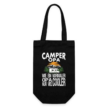 Camper Opa Geschenk - Geschenkbeutel für Flaschen - Schwarz - Vorne