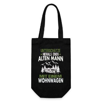 Camping Camper Geschenk - Geschenkbeutel für Flaschen - Schwarz - Vorne