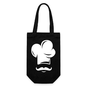 koch cook symbol icon hat Mütze beard Bart Logo - Geschenkbeutel für Flaschen - Schwarz - Vorne