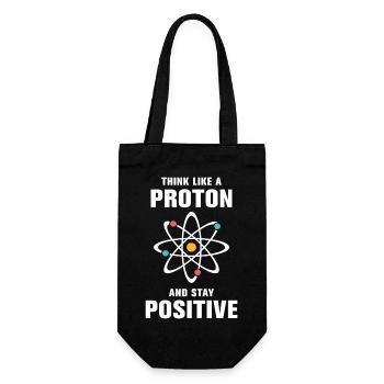 Pensez comme un proton et restez positif - Sac à bouteille - noir - Devant