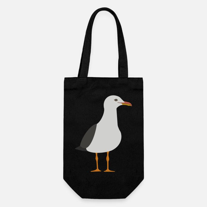 Möwe - Geschenkbeutel für Flaschen - Schwarz
