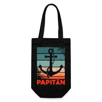 PAPITÄN - Vintage Anker - Ostseeliebe - Geschenkbeutel für Flaschen - Schwarz - Vorne
