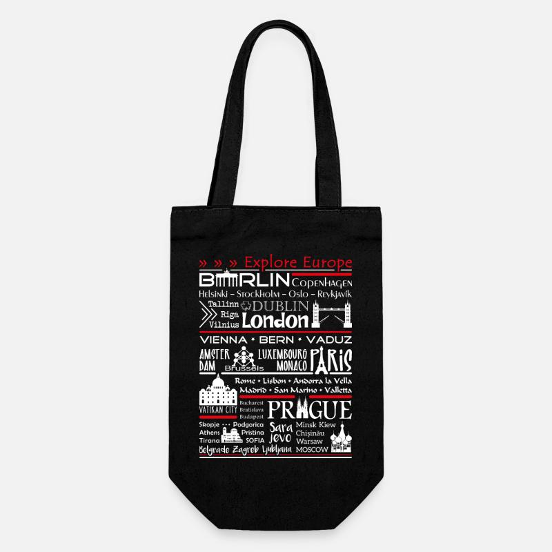 Explorez l’Europe - Sac à bouteille - noir