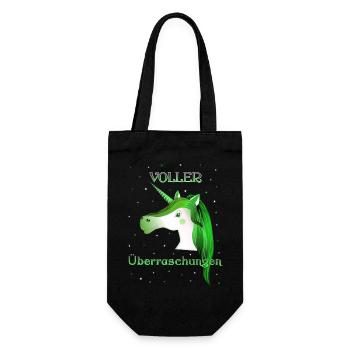 Einhorn voller Überraschungen unicorn - Geschenkbeutel für Flaschen - Schwarz - Vorne