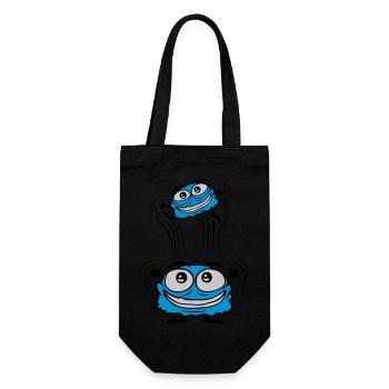 Papa Monster throws child - Gift Bag for Bottles - black - Front