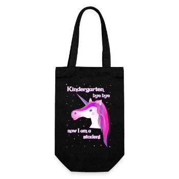 unicorn pink unicorn kindergarten student - Geschenkbeutel für Flaschen - Schwarz - Vorne