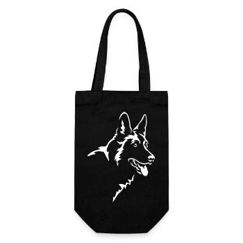 German Shepherd Head "Black Edition" - Gift Bag for Bottles - black - Front
