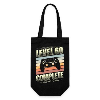 60th Birthday Level 60 Complete Limited Edition - Gift Bag for Bottles - black - Front