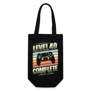 40th Birthday Level 40 Complete Limited Edition - Gift Bag for Bottles - black - Front