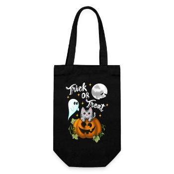 Tromper ou traiter le blanc de chat - Sac à bouteille - noir - Devant