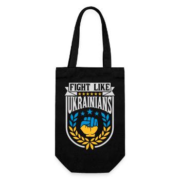 fight like ukrainians quote - Gift Bag for Bottles - black - Front