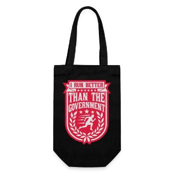 run better than government - Gift Bag for Bottles - black - Front