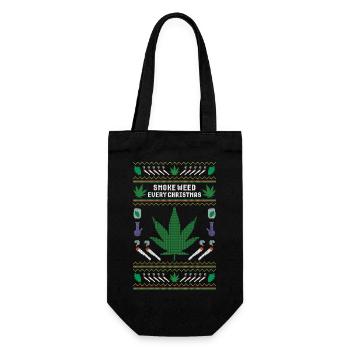 Fumer de l’herbe chaque Noël - Sac à bouteille - noir - Devant