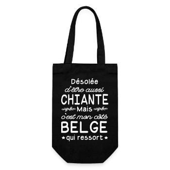 chiante et belge / cadeau femme belge - Sac à bouteille - noir - Devant