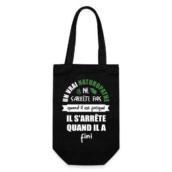 Un vrai naturopathe ne s'arrète pas t-shirt - Sac à bouteille - noir - Devant