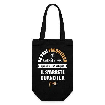 Un vrai parqueteur ne s'arrête pas t-shirt - Sac à bouteille - noir - Devant