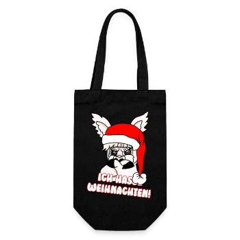Comicstyle Alpakamotiv - Weihnachten ohne mich - Geschenkbeutel für Flaschen - Schwarz - Vorne