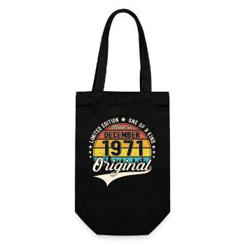 Original December 1971 51st Birthday Gift - Gift Bag for Bottles - black - Front