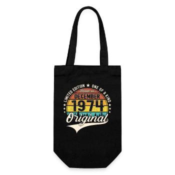 Original December 1974 48th birthday gift - Gift Bag for Bottles - black - Front