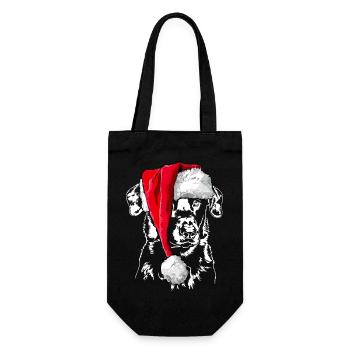 Santa BEAUCERON Christmas Dogs Wilsigns - Gift Bag for Bottles - black - Front