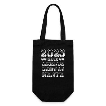 2023 eine Legende geht in Rente - Geschenkbeutel für Flaschen - Schwarz - Vorne