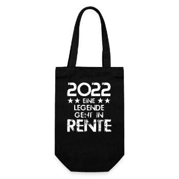 2022 eine Legende geht in Rente - Geschenkbeutel für Flaschen - Schwarz - Vorne