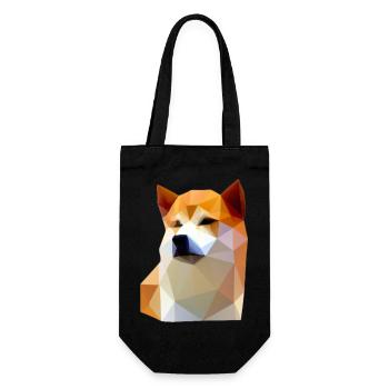 Faible Poly Shiba Inu Chien - Sac à bouteille - noir - Devant